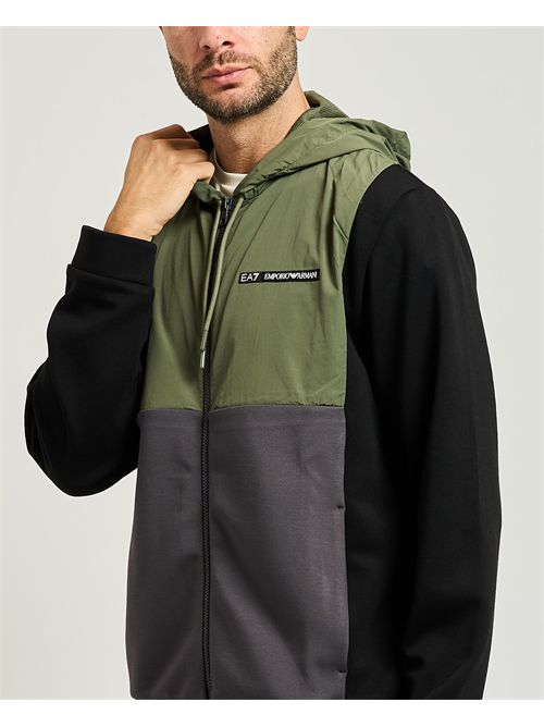 Felpa uomo Athletic di EA7 color block EMPORIO ARMANI EA7 | 7M000938-AF17003U8100